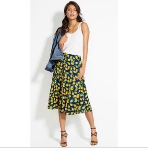 Lemon 🍋 print midi skirt with pockets